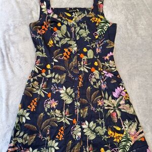 Ivanka Trump Linen Floral Dress Summer Vacation Size 8